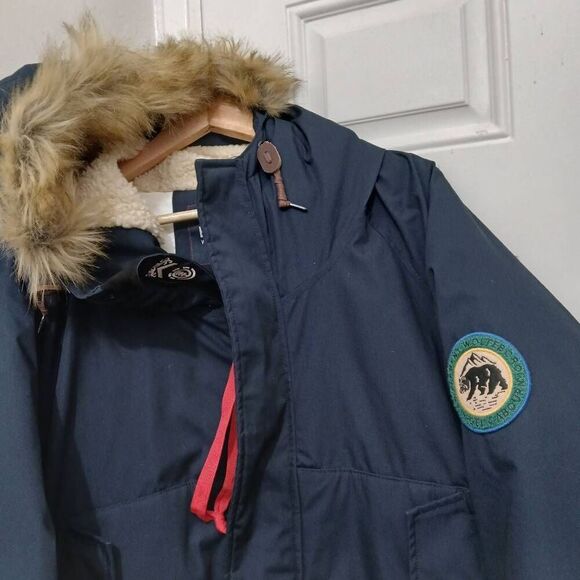 Nigel cabourn mens wolfeboro collection XL TALL down puffer blue parka jacket - Picture 3 of 10